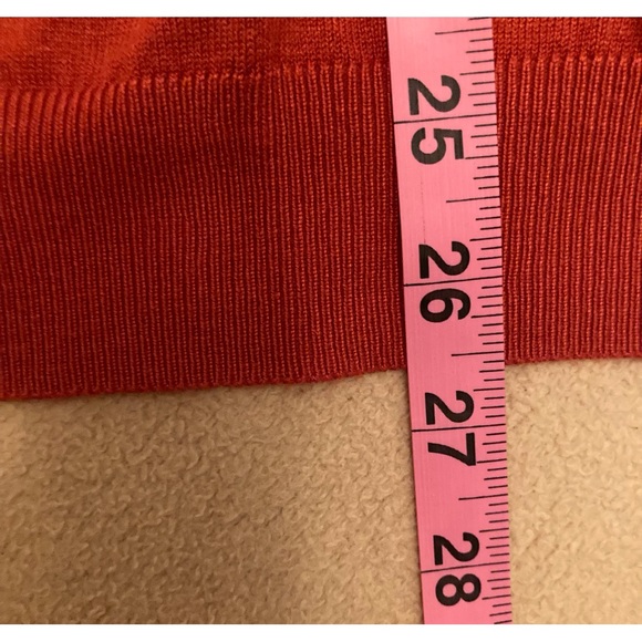 Zara Man Ultra soft cotton V-neck in brilliant tomato, ribbed cuffs/hem - Picture 8 of 9